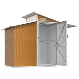 Garden Shed Brown 270x130x208.5 cm Galvanised Steel 316245