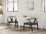 Dining Chair 2 pcs Light Brown and Black Solid Rubber Wood 42020412