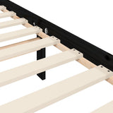 Bed Frame without Mattress Black 200x200 cm Solid Wood Pine 3192255
