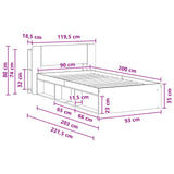 Bed Frame with Storage Artisan Oak 90 x 200 cm Engineered Wood 3433343