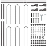 Garden Fence 8 pcs Grey 13.6 x 1.2 m Powder-coated Steel 3334156