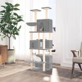 Cat Tree with Sisal Scratching Posts Light Grey 180 cm 171601