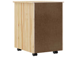 Rolling Cabinet with Desk MOSS Clear Varnish 34 x 39 x 65.5 cm 42032405