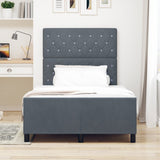 ZNTS Bed Frame Dark Grey 120x200 cm Velvet 3344868