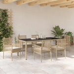 Garden Dining Set 7 pcs Beige Poly rattan 3334891