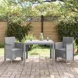 Garden Dining Set 3 pcs Light Grey Polypropylene 3378687