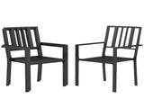 Set of Four Minimal Metal Garden Chairs - Black T3398P318554