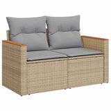 Garden Sofa Set 14 pcs Beige and Light Grey Poly Rattan 3364962