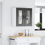 Kitchen Wall Cabinet with Glass Door Kalmar Black Engineered Wood 853668