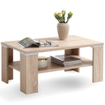ZNTS FMD Coffee Table with Shelf 100x60x46 cm Oak 428699