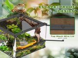 Reptile Glass Terrarium with Stone Background, Front Ventilation, Escape-Proof Knob Lock, x x T3398P375362