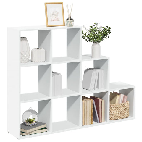 ZNTS Room Divider Bookcase 3-Tier White 137.5x29x103.5 cm Engineered Wood 857976