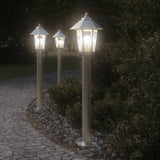 ZNTS Outdoor Floor Lamps 3pcs Silver 80 cm Stainless Steel 4006382