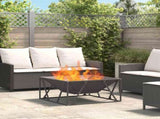 Fire Pit Black 80 x 80 x 40 cm Steel 858994