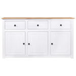 ZNTS Sideboard White 135x40x80 cm Solid Pinewood Panama Range 282705