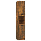 Bathroom Cabinet Smoked Oak 32x34x188.5 cm Engineered Wood 817069