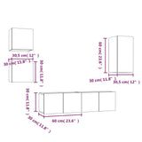 5 Piece TV Cabinet Set Smoked Oak Engineered Wood 3120275