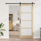 Sliding Door Natural and Black 93 x 232 cm 3332403