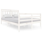 3100655 Bed Frame without Mattress White Solid Wood 140x200 cm
