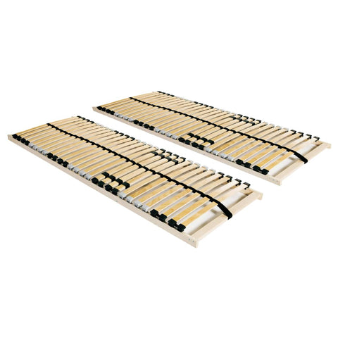 Slatted Bed Bases without Mattress 2 pcs with 28 Slats 70x200 cm 3051416