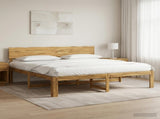 Double Bed Frame with Headboard ROSTOCK White 200 x 200 cm 3405439