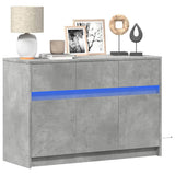 TV Cabinet with LED Concrete Grey 91x34x61 cm Engineered Wood 852183