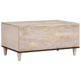 Coffee Table with Door Beige 80 x 50 x 40 cm Solid Acacia wood 4018121