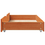 ZNTS Under-Bed Drawers 2 pcs Wax Brown 90x55x17 cm Solid Wood Pine 850925