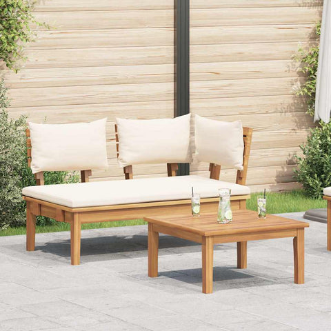 Garden Bench 2 pcs Brown Solid Teak wood 42006397