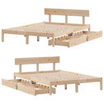 Bed Frame without Mattress 140x200 cm Solid Wood Pine 3301514