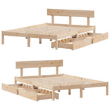 Bed Frame without Mattress 140x200 cm Solid Wood Pine 3301514