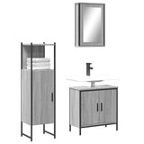 3 Piece Bathroom Furniture Set Grey Sonoma Engineered Wood 3214823