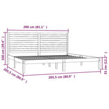 Bed Frame without Mattress 200x200 cm Solid Wood 3104628