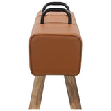 Bench Brown 110 x 30 x 45 cm Real Leather 42042118
