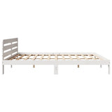 Bed Frame without Mattress White 180x200 cm Super King Solid Wood Pine 855559