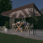 ZNTS Gazebo with LED String Lights 4x3 m Taupe 3070325