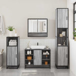 ZNTS 4 Piece Bathroom Furniture Set Grey Sonoma Engineered Wood 3301243