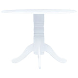 Dining Table White 106 cm Solid Rubber Wood 247353
