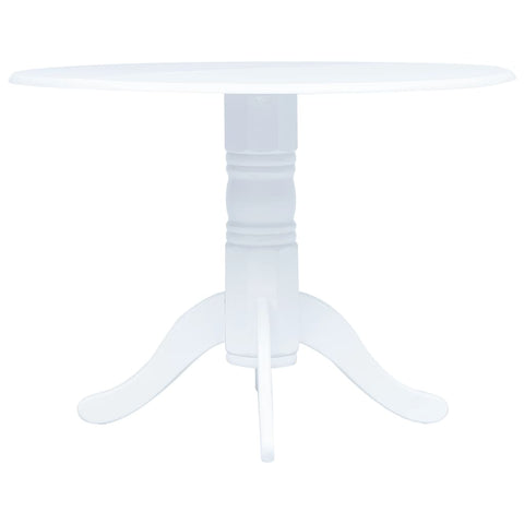 ZNTS Dining Table White 106 cm Solid Rubber Wood 247353