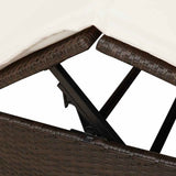 Double Sun Lounger with Roof Brown 205 x 129 x 200 cm PE rattan 3376128