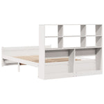 ZNTS Bookcase Bed without Mattress White 140x190cm Solid Wood Pine 3322464