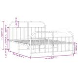 Metal Bed Frame without Mattress with Footboard Black 150x200cm 353655