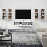 ZNTS 6 Piece TV Cabinet Set White Engineered Wood 3114342