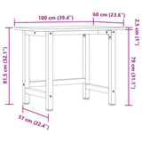 Workbench 100x60x81.5 cm Solid Wood Oak Rectangular 3309656