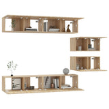 4 Piece TV Cabinet Set Sonoma Oak Engineered Wood 3114600