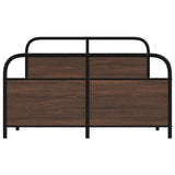 Metal Bed Frame without Mattress Brown Oak 140x190 cm 3318661