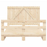 Bed Frame without Mattress with Headboard 140x200 cm Solid Wood 3281558
