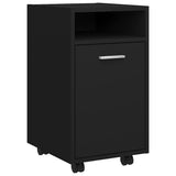 803048 Side Cabinet with Wheels Black 33x38x60 cm Engineered Wood