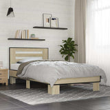 Bed Frame without Mattress Sonoma Oak 75x190 cm Small Single 845658