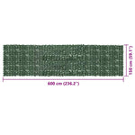 Balcony Screen with Dark Green Leaves 600x150 cm 315494